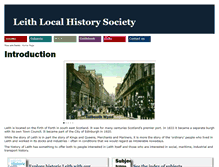Tablet Screenshot of leithlocalhistorysociety.org.uk